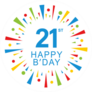 21st Happy Birthday Circle Sticker
