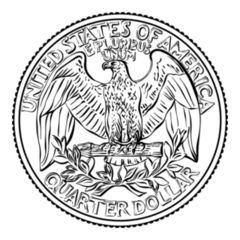 25 Cent Coin Quarter Sticker