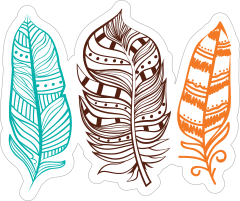 3 Colorful Feathers Sticker