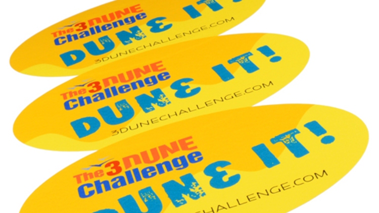 3 Dune Challenge Custom Oval Stickers