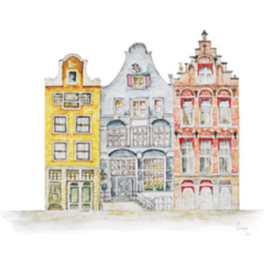 3 Dutch Amsterdam Netherlands Canal Houses Sticker
