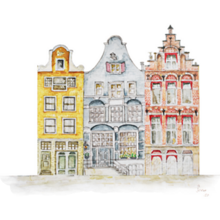 3 Dutch Amsterdam Netherlands Canal Houses Sticker
