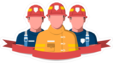 3 Firemen Fire Brigade Sticker