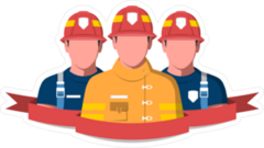 3 Firemen Fire Brigade Sticker