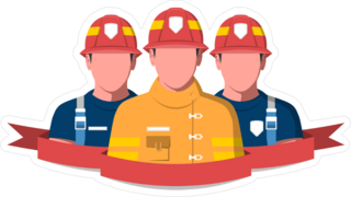 3 Firemen Fire Brigade Sticker