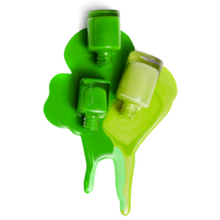 3 Green Nail Polishes Spilling Sticker