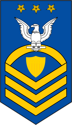 3 Star Coast Guard Rank E-9 Shield Sticker