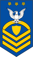 3 Star Coast Guard Rank E-9 Shield Sticker