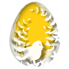 3d Abstract Paper Cut Illustration Of Colorful Chicken Sticker