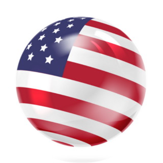 3D American Flag Sphere Sticker