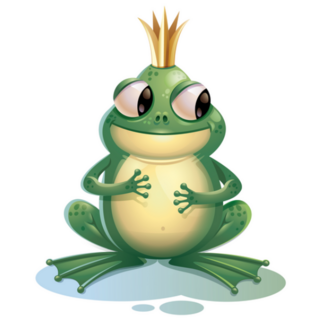 3D Cartoon Frog Prince Sticker