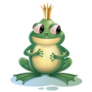 3D Cartoon Frog Prince Sticker