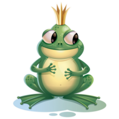 3D Cartoon Frog Prince Sticker