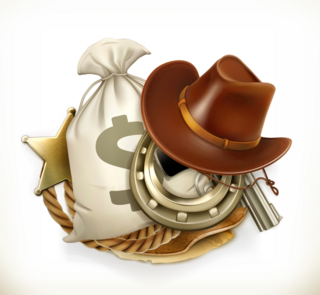 3D Cowboy Gear Sticker
