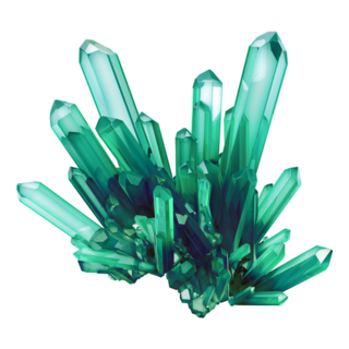 3d Emerald Green Crystals Sticker 