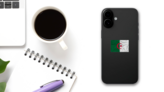 3d Flag Of Algeria Sticker on a Phone (New) example