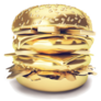 3d Gold Burger Sticker