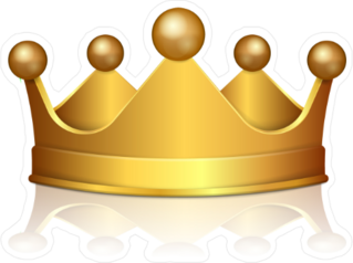 3D Gold Crown Sticker