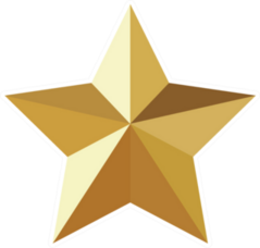 3D Gold Star Sticker