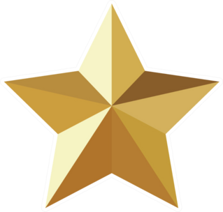 3D Gold Star Sticker