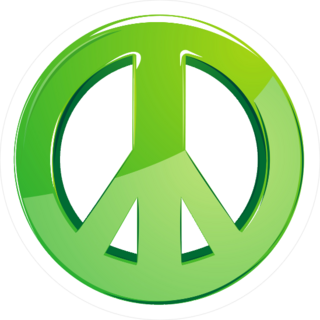 3D Green Peace Sign Sticker