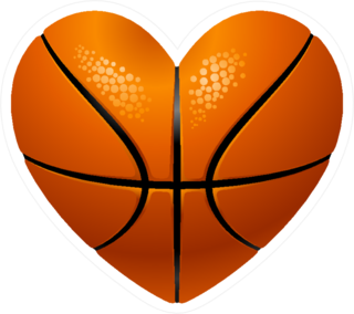 3D Heart Basketball Sticker