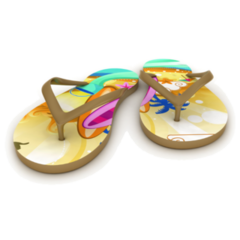 3d Illustration Of Colorful Flip-flops Sticker