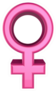3d Illustration Of Female Gender Symbol Pink Sticker
