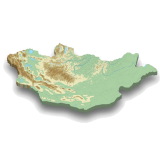 3d Isometric Relief Map Of Mongolia Sticker