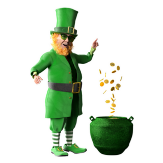 3d Leprechaun with Pot of Gold Sticker