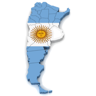 3d Map Of Argentina Flag Sticker