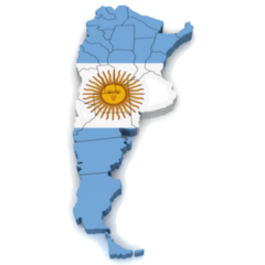 3d Map Of Argentina Flag Sticker