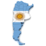 3d Map Of Argentina Flag Sticker