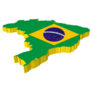 3d Map Of Brazil Sticker