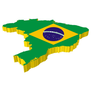 3d Map Of Brazil Sticker