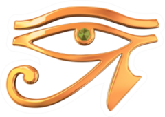 3d Model Of Golden Eye Of Horus In Gold Sticker
