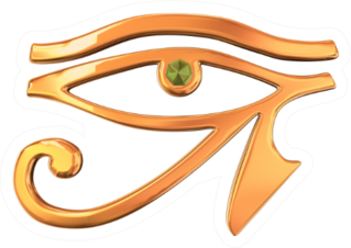 3d Model Of Golden Eye Of Horus In Gold Sticker