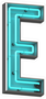 3D Neon Letter E Sticker