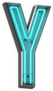 3D Neon Letter Y Sticker