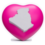 3d Pink Heart Map Of Algeria Sticker