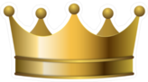 3D Realistic Golden Crown Sticker