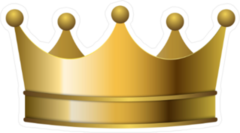 3D Realistic Golden Crown Sticker