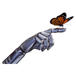 3d Render Of An Orange Robot Sticker