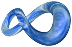 3d Rendered Infinity Symbol With Sky Texture Sticker