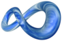 3d Rendered Infinity Symbol With Sky Texture Sticker
