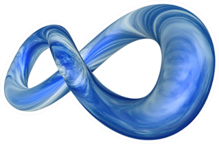 3d Rendered Infinity Symbol With Sky Texture Sticker