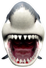 3D Shark Open Mouth Sticker