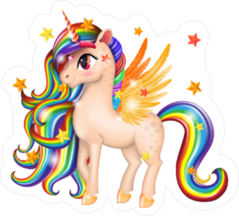 3D Unicorn Rainbow Sticker