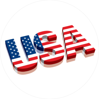 3D USA Text With American Flag Sticker