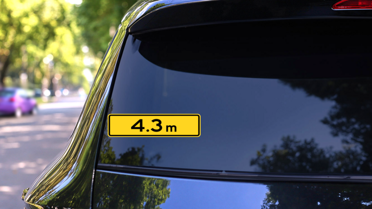 4.3 M Sticker on a Rear Car Window (New) example